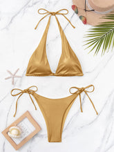 Load image into Gallery viewer, Dubai Tied Halter Neck Two-Piece Bikini Set
