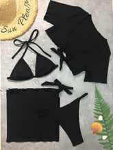 Load image into Gallery viewer, Santiago Halter Neck Bikini and Cover Up Four-Piece Swim Set
