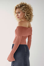 Load image into Gallery viewer, Jasmine Ribbed Off-Shoulder Zip Up Long Sleeve Cardigan
