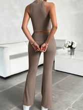 Load image into Gallery viewer, Alyssa Ribbed Round Neck Tank and Pants Set
