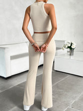 Load image into Gallery viewer, Alyssa Ribbed Round Neck Tank and Pants Set
