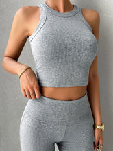 Load image into Gallery viewer, Alyssa Ribbed Round Neck Tank and Pants Set
