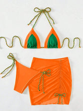 Load image into Gallery viewer, Belize Contrast Rope Tied Three-Piece Swim Set
