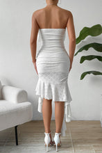 Load image into Gallery viewer, Cassie Eyelet Ruffled Tube Sleeveless Midi Dress
