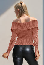 Load image into Gallery viewer, Jasmine Ribbed Off-Shoulder Zip Up Long Sleeve Cardigan
