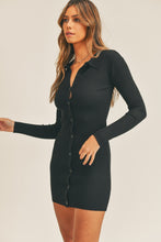 Load image into Gallery viewer, Alta Button Up Ribbed Mini Shirt Dress
