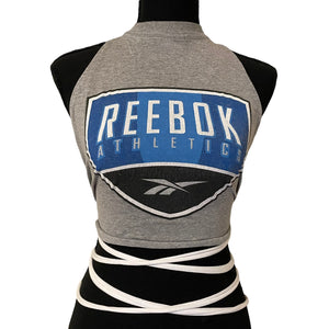 VINTAGE REEBOK ATHLETICS WRAP TOP - GREY/BLUE CLASSIC LOGO