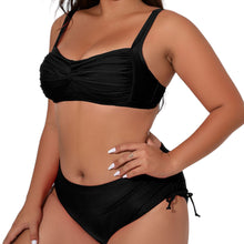 Load image into Gallery viewer, St. Lucia Plus Size Twist Front Tied Bikini Set
