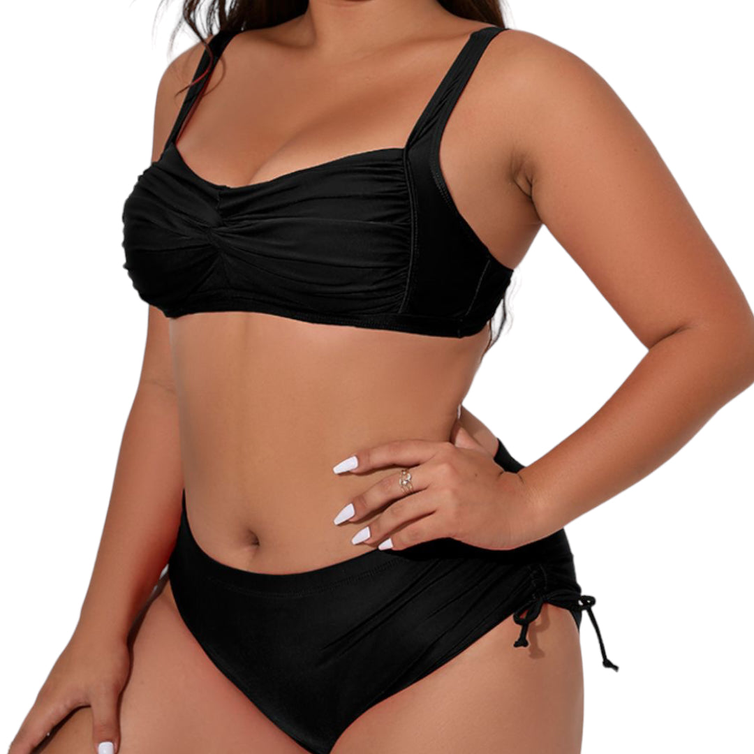 St. Lucia Plus Size Twist Front Tied Bikini Set