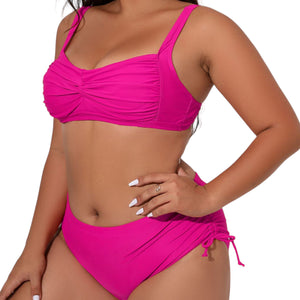 St. Lucia Plus Size Twist Front Tied Bikini Set