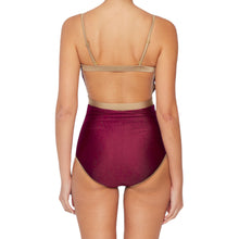 Load image into Gallery viewer, Zanzibar Contrast Trim One-Piece in Wine (mommy &amp; me)
