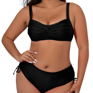 St. Lucia Plus Size Twist Front Tied Bikini Set