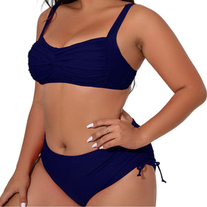 St. Lucia Plus Size Twist Front Tied Bikini Set