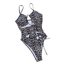 Load image into Gallery viewer, Amazon Leopard Cutout Tied One-Piece Swimsuit
