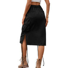 Load image into Gallery viewer, Drawstring Denim Cargo Skirt
