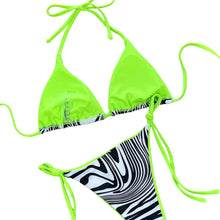 Load image into Gallery viewer, Neon Zebra Print Bikini Set
