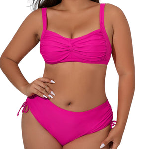 St. Lucia Plus Size Twist Front Tied Bikini Set