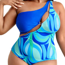 Load image into Gallery viewer, Montego Plus Size Swirls And Ring One-Piece Swimsuit
