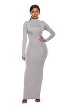 Load image into Gallery viewer, Melanie Mock Neck Long Sleeve Maxi Slim Dress
