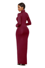 Load image into Gallery viewer, Melanie Mock Neck Long Sleeve Maxi Slim Dress
