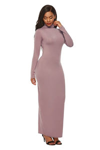 Melanie Mock Neck Long Sleeve Maxi Slim Dress