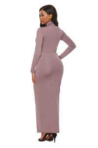 Melanie Mock Neck Long Sleeve Maxi Slim Dress