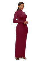 Load image into Gallery viewer, Melanie Mock Neck Long Sleeve Maxi Slim Dress
