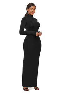 Melanie Mock Neck Long Sleeve Maxi Slim Dress