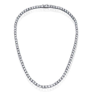 4MM ICED OUT TENNIS NECKLACE - SILVER