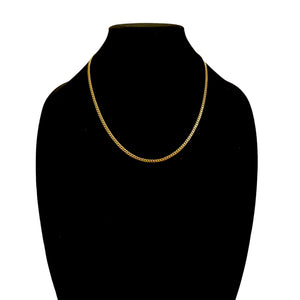 3MM CURBED CUBAN LINK NECKLACE - GOLD