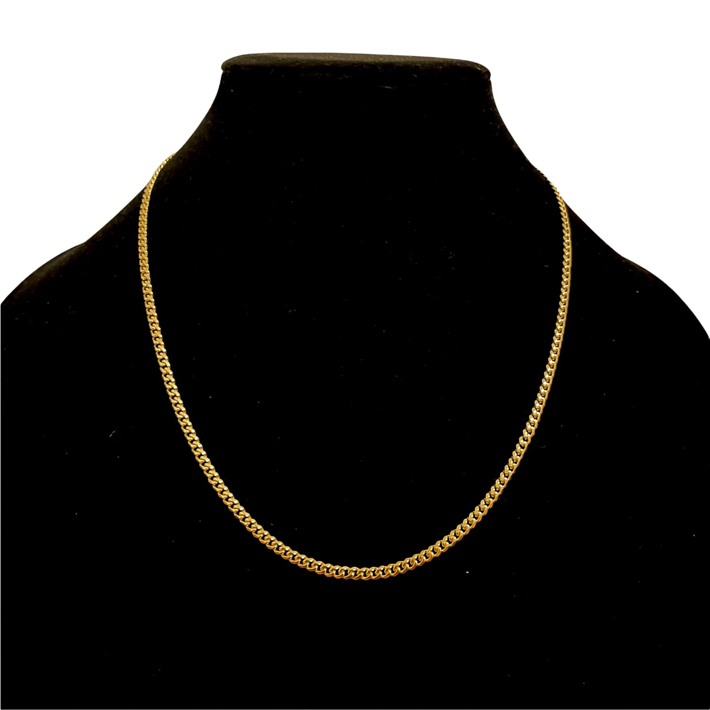 3MM CURBED CUBAN LINK NECKLACE - GOLD