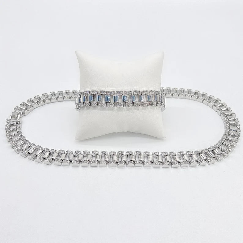 14MM ICED OUT PRESIDENTIAL LINK BRACELET - SILVER