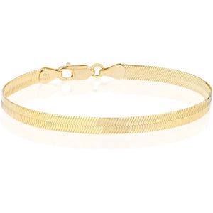 FLAT HERRINGBONE BRACELET - GOLD