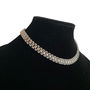 10MM ICED OUT PRESIDENTIAL LINK NECKLACE - SILVER