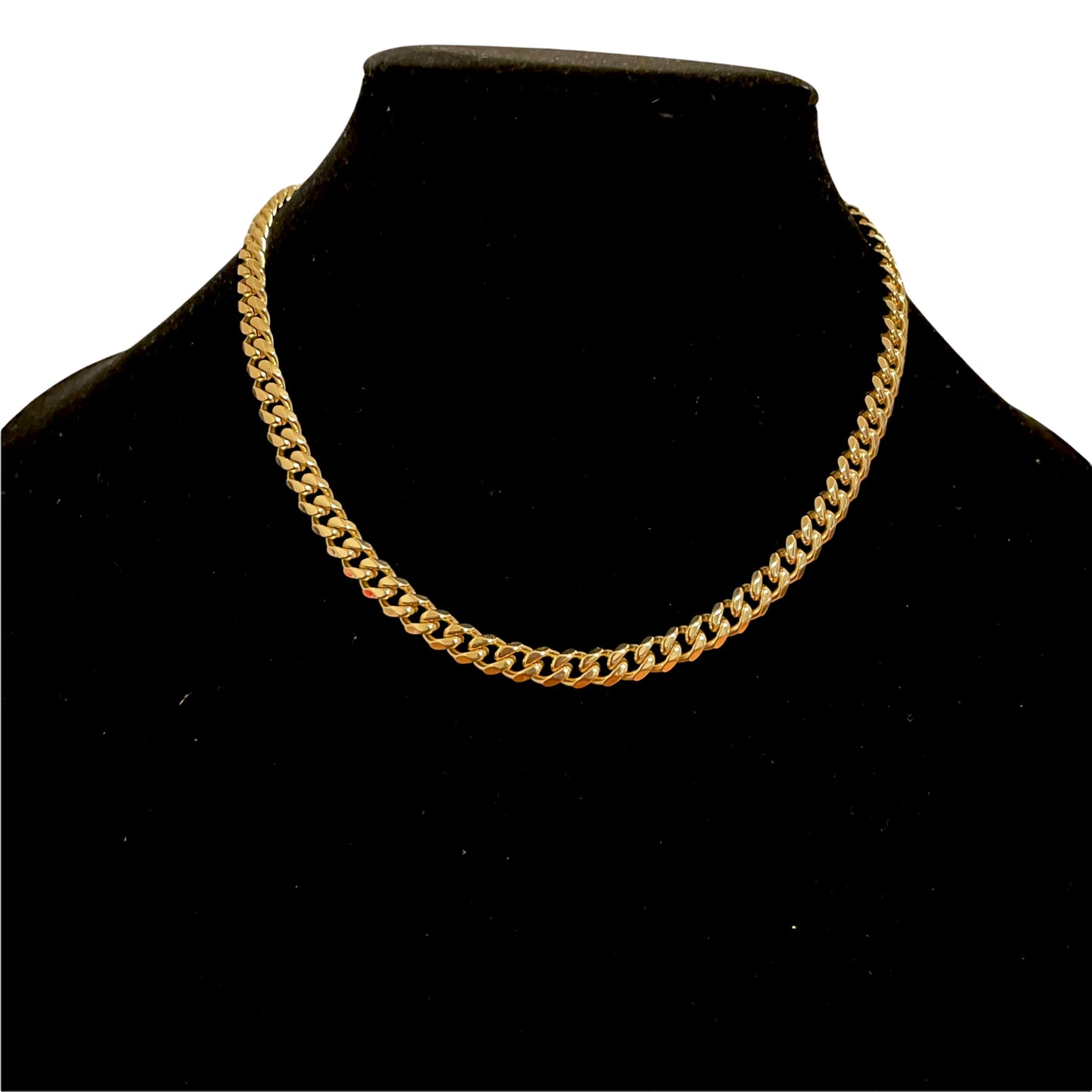 7MM CURBED CUBAN LINK NECKLACE - GOLD