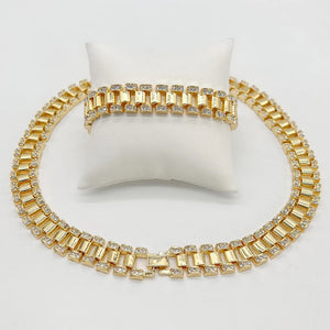 14MM ICED OUT PRESIDENTIAL LINK BRACELET - GOLD