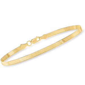 FLAT HERRINGBONE BRACELET - GOLD