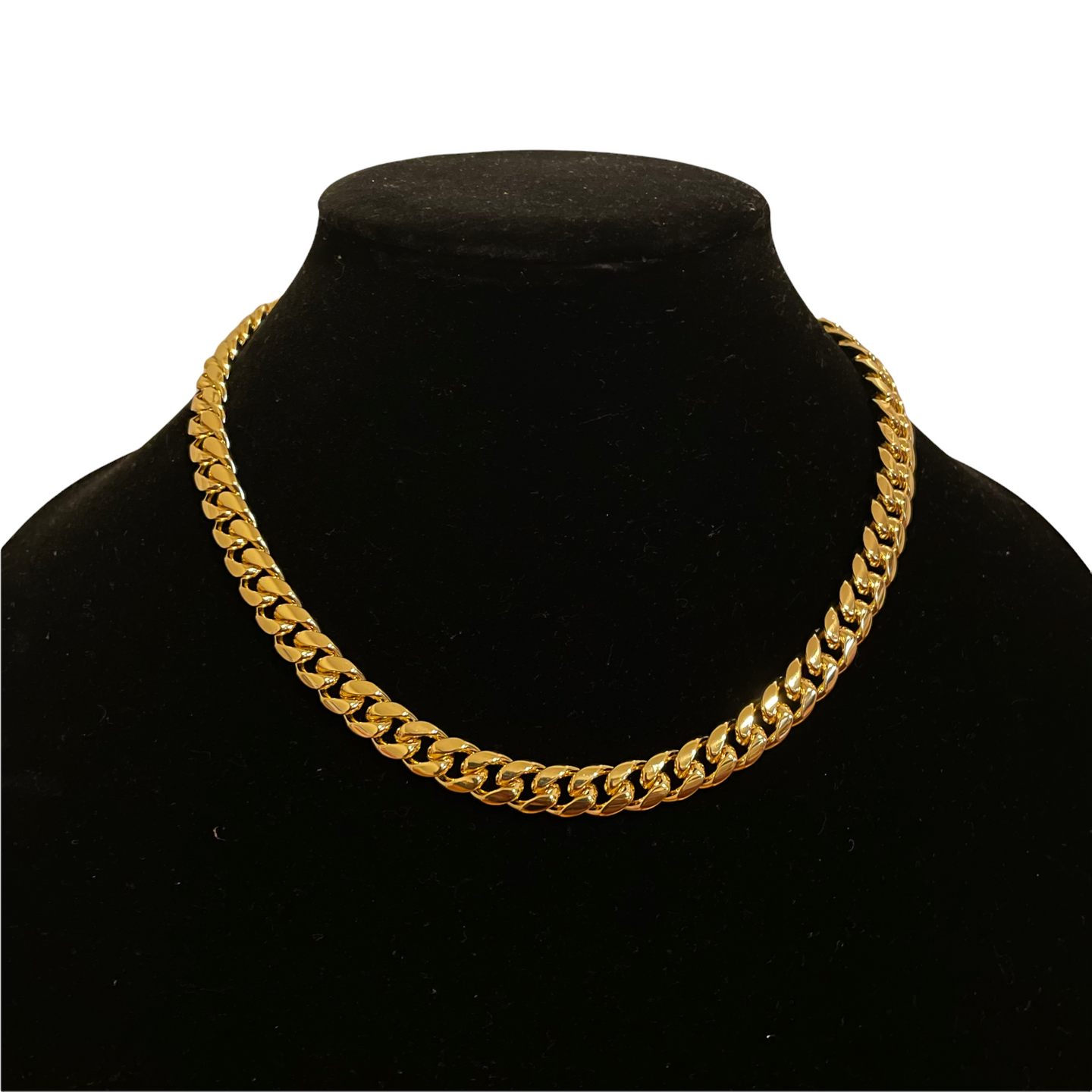 10MM CURBED CUBAN LINK NECKLACE - GOLD