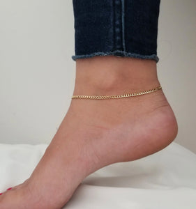 CURB CUBAN ANKLET - GOLD