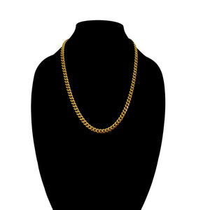 8MM CURBED CUBAN LINK NECKLACE - GOLD