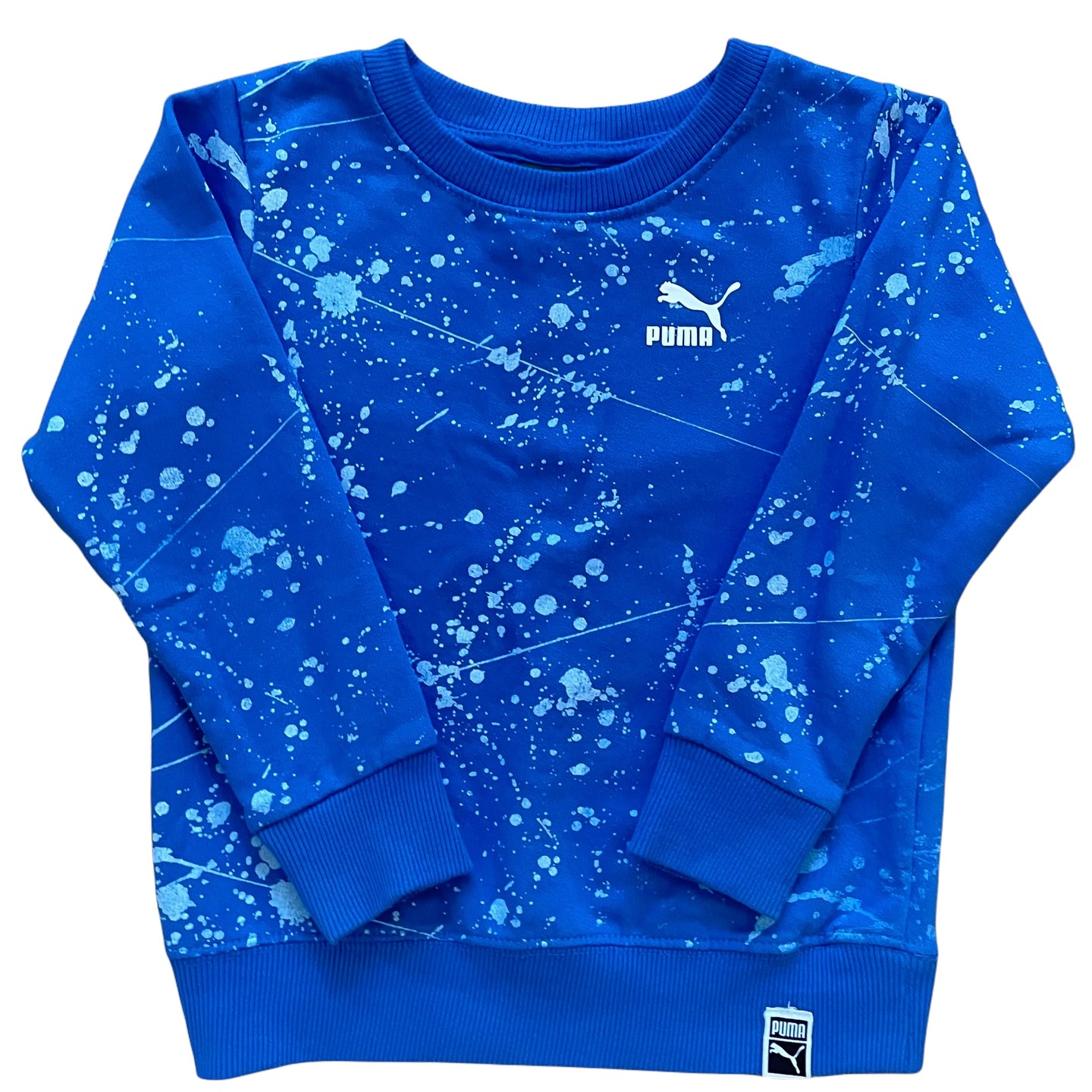 PUMA KIDS CREW NECK PAINT SPLATTER SWEATER