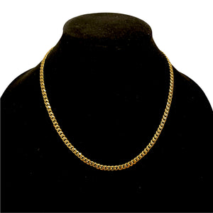 5MM CURBED CUBAN LINK NECKLACE - GOLD