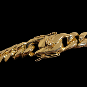 10MM CURBED CUBAN LINK NECKLACE - GOLD