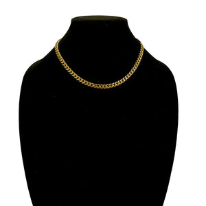 7MM CURBED CUBAN LINK NECKLACE - GOLD