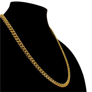 8MM CURBED CUBAN LINK NECKLACE - GOLD