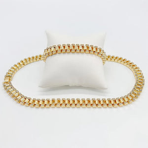 10MM ICED OUT PRESIDENTIAL LINK BRACELET - GOLD